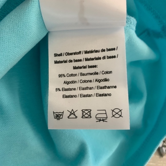 Golfino Aqua Blue/White Embellished Golf Top sz 8 - Picture 6 of 6